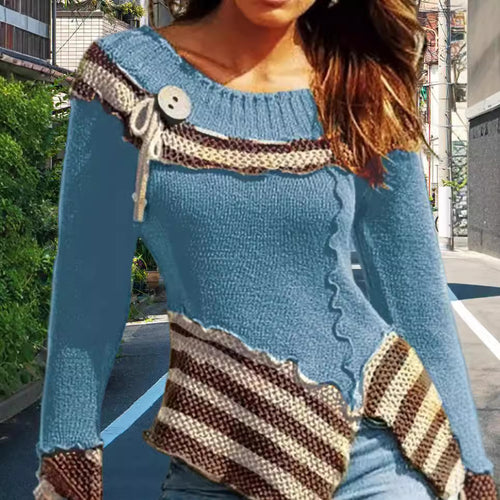 Damen Strickpullover mit kunstvollem Design und eleganten Details Heidi-Mode