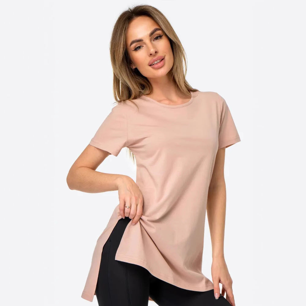 Damen Sportliches Longshirt mit seitlichen Schlitzen Heidi-Mode