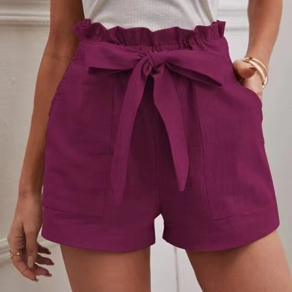 Damen Tailored Shorts mit Krawatte und praktischen Taschen Heidi-Mode