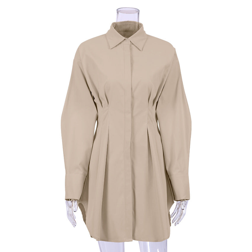 Damen Blusenkleid mit eleganten Puffärmeln und tailliertem Schnitt Heidi-Mode