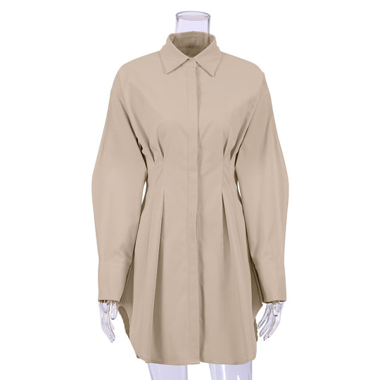 Damen Blusenkleid mit eleganten Puffärmeln und tailliertem Schnitt Heidi-Mode