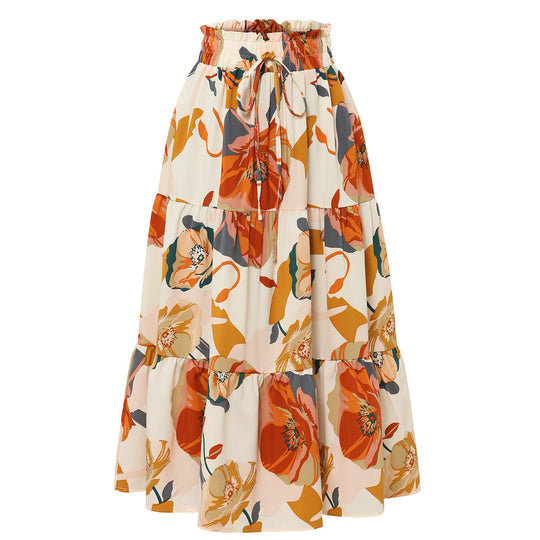 Damen Midirock mit floralem Design Heidi-Mode