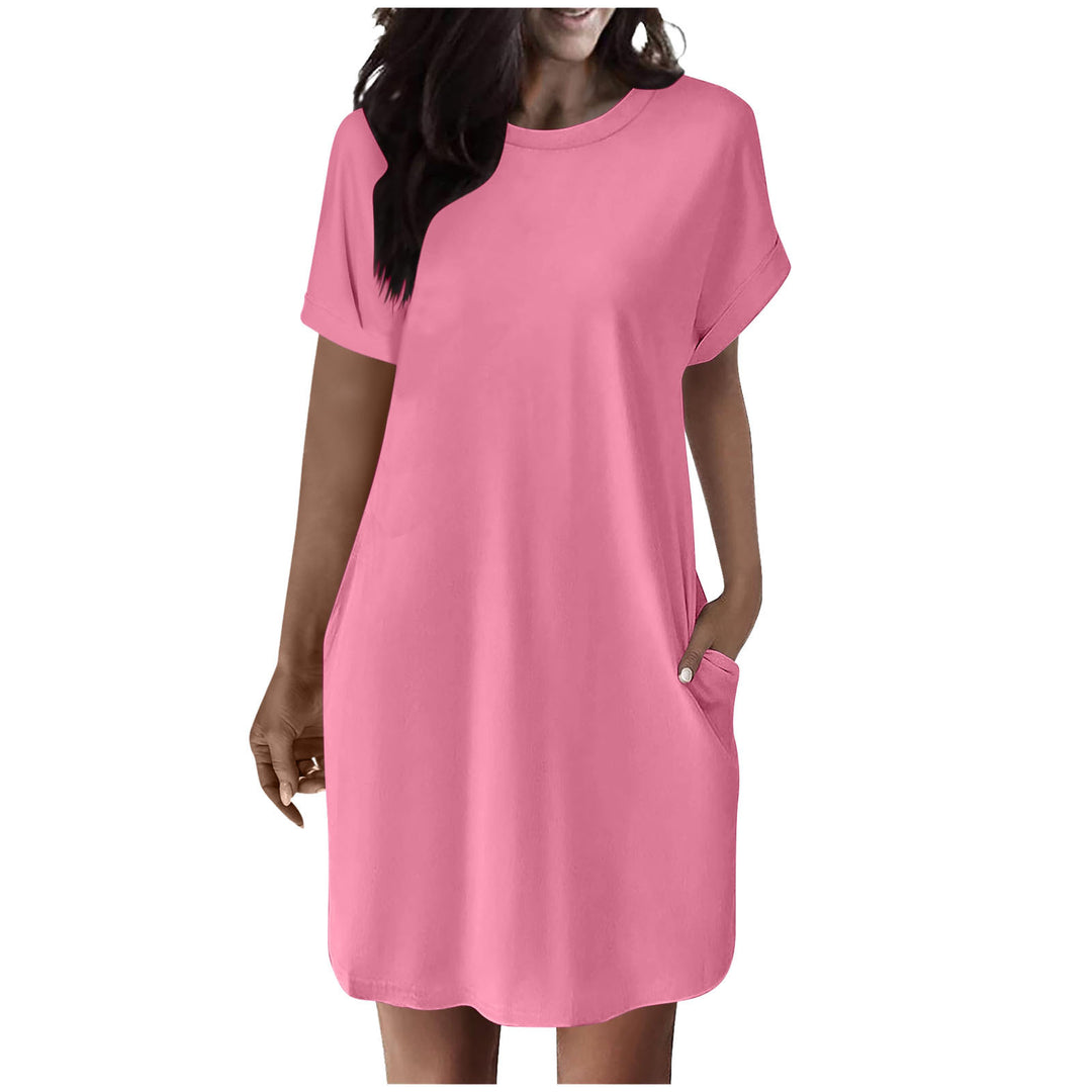 Damen lässiges T-Shirt Kleid mit praktischen Taschen Heidi-Mode