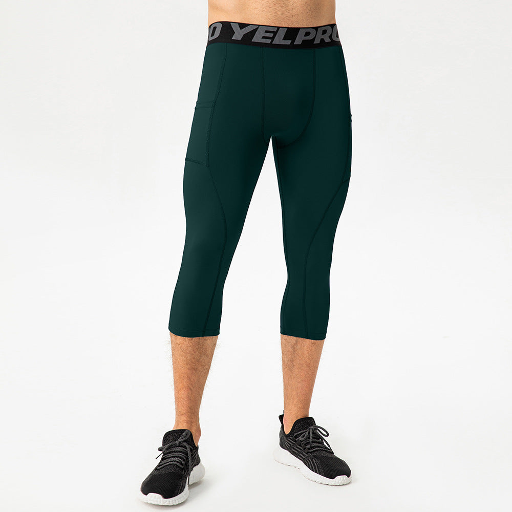 Herren Sportliche Kompressions-Leggings mit praktischen Taschen und atmungsaktiver Technologie Heidi-Mode