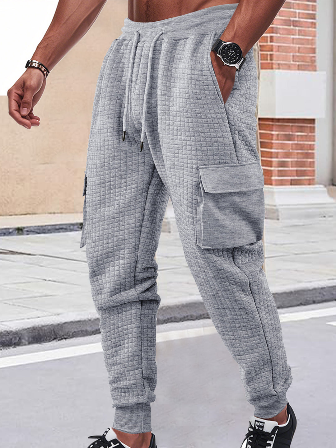 Herren Cargo-Jogginghose mit atmungsaktivem Material und praktischen Seitentaschen Heidi-Mode