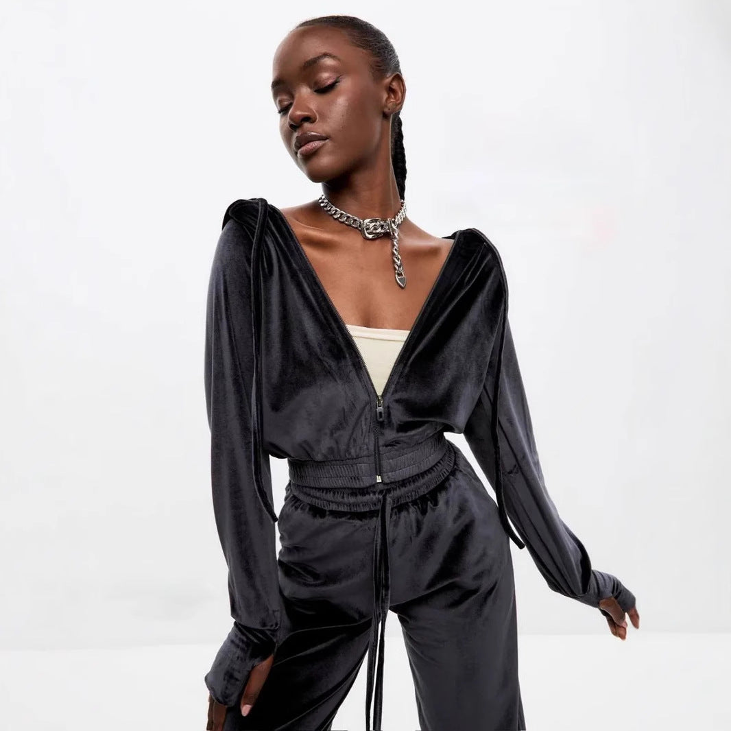 Damen Sportliche Kurzjacke und Jogginghose im entspannenden Design Heidi-Mode
