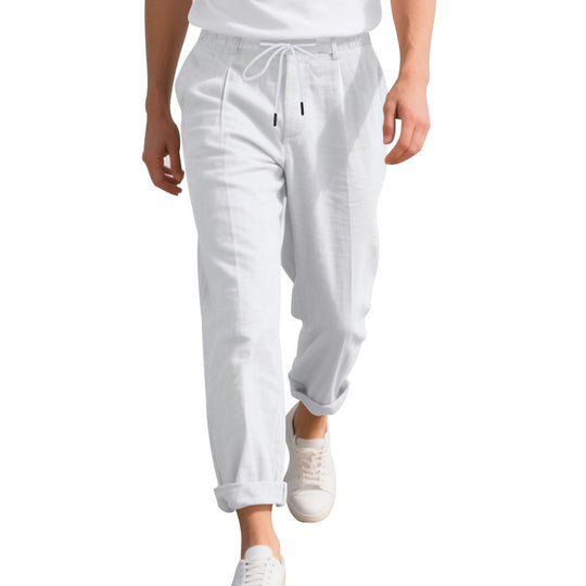 Herren lockere Sommerhose mit verstellbarem Kordelzug und atmungsaktiven Eigenschaften Heidi-Mode