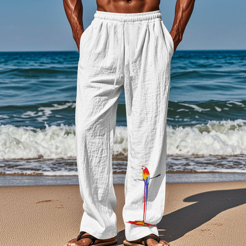 Herren Strandhose aus leichtem, atmungsaktivem Gewebe mit buntem Print Heidi-Mode