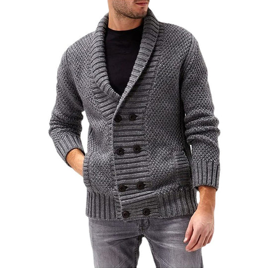 Herren Strickjacke mit doppelter Knopfleiste und modernem Strukturdesign Heidi-Mode