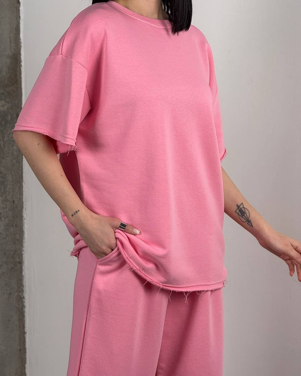Damen Loungewear-Set aus weichem Material mit eleganten Taschen Heidi-Mode