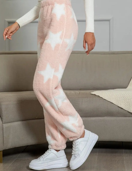 Damen kuschelige Fleece-Hose mit Leopardenmuster Heidi-Mode