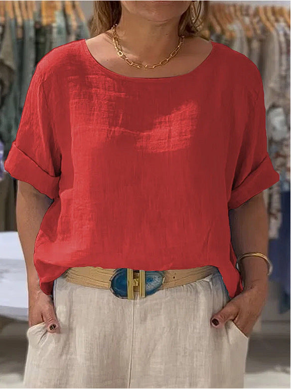 Damen lässige Leinenbluse Heidi-Mode