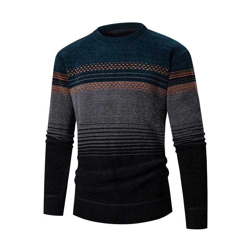 Herren modischer Pullover mit einzigartigem Strukturdesign und mehrfarbigem Muster Heidi-Mode