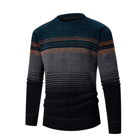 Herren modischer Pullover mit einzigartigem Strukturdesign und mehrfarbigem Muster Heidi-Mode