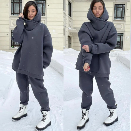 Damen lässiges Oversized Sweatshirt und Jogginghose Set Heidi-Mode