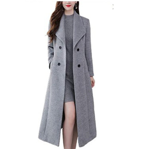 Damen Lange Wollmantel Heidi-Mode