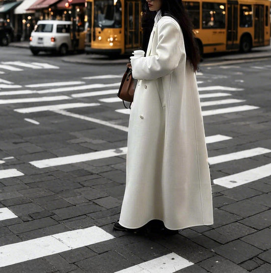 Damen Eleganter Oversized-Mantel aus hochwertigem Wollmix mit Seitentaschen Heidi-Mode