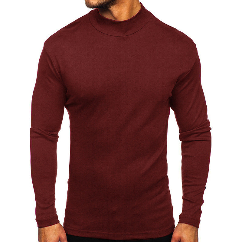 Herren Langarmshirt mit Stehkragen aus hochwertigem Material Heidi-Mode