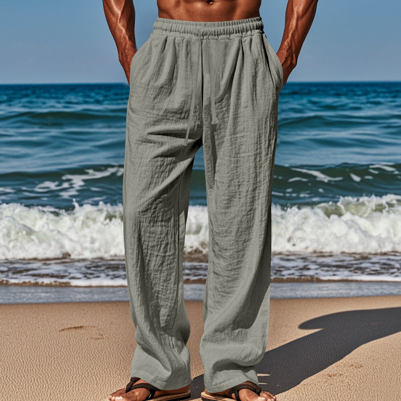 Herren Lässige Strandhose mit elastischem Bund und praktischen Seitentaschen Heidi-Mode
