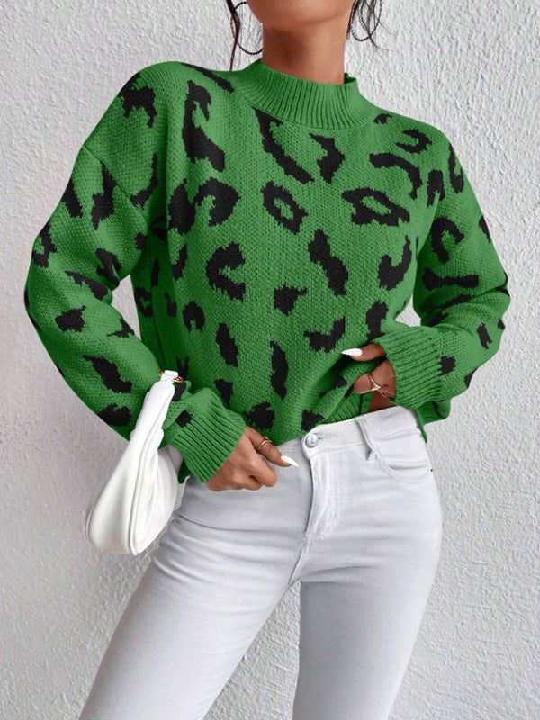 Damen modischer Pullover mit auffälligem Tiermuster und bequemer Passform Heidi-Mode