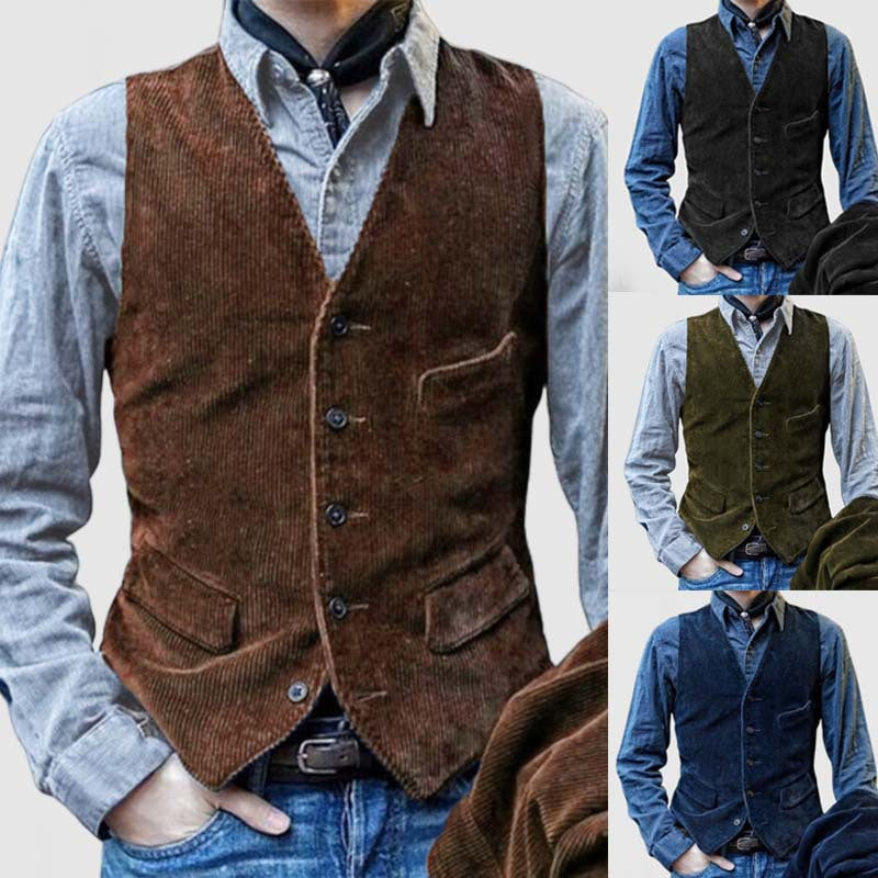 Herren elegante Weste aus Cord Heidi-Mode