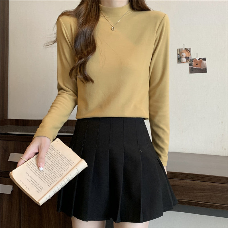 Damen Casual Mock Neck Langarmtop Heidi-Mode