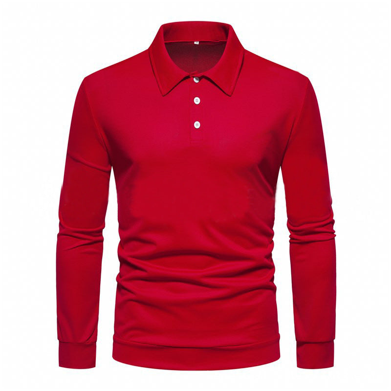 Herren Langarm Polohemd aus atmungsaktivem Stoff mit modernen Knopfdetails Heidi-Mode