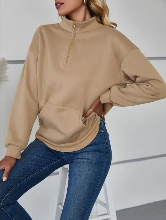 Damen bequemer Stehkragen Pullover Heidi-Mode