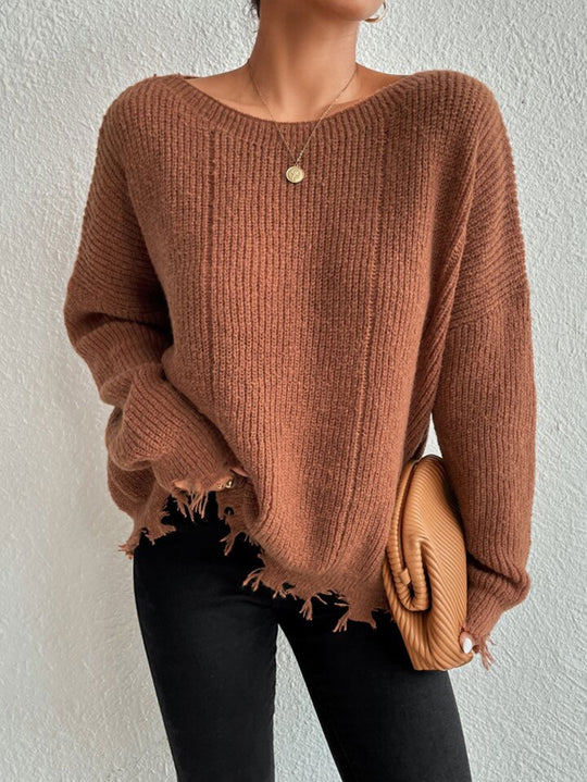 Damen Baumwollpullover mit lässigem Oversized-Schnitt Heidi-Mode