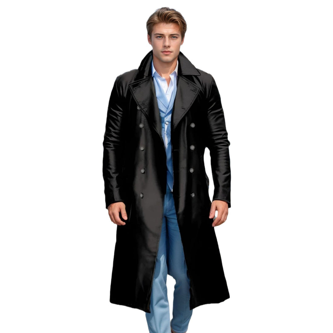 Herren Eleganter und glänzender Trenchcoat Heidi-Mode