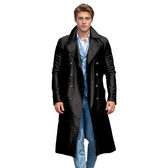 Herren Eleganter und glänzender Trenchcoat Heidi-Mode
