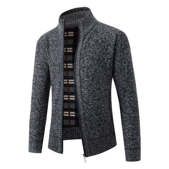 Herren modische Strickjacke mit hohem Kragen und hohem Komfort Heidi-Mode