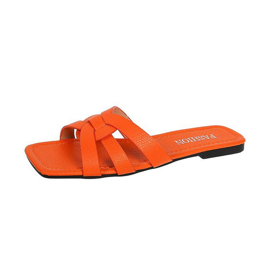 Damen Flache Riemchen-Sandalen mit geflochtenem Riemendesign und komfortabler Innensohle Heidi-Mode