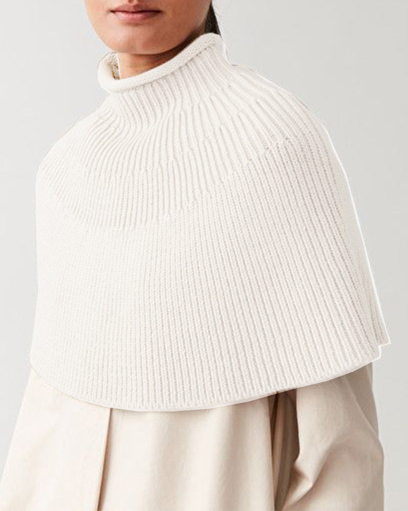 Damen Strickcape mit hochgeschlossenem Kragen Heidi-Mode