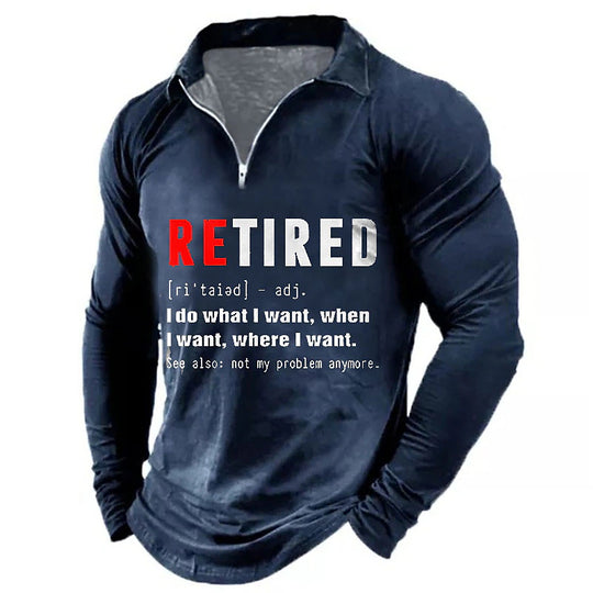 Herren Langarmshirt mit lässigem Reißverschluss und kreativem Statement Heidi-Mode
