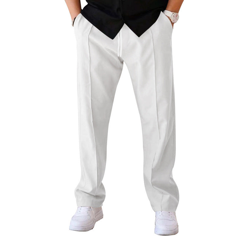 Herren elegante Freizeithose mit seitlichen Eingrifftaschen und geradem Schnitt Heidi-Mode