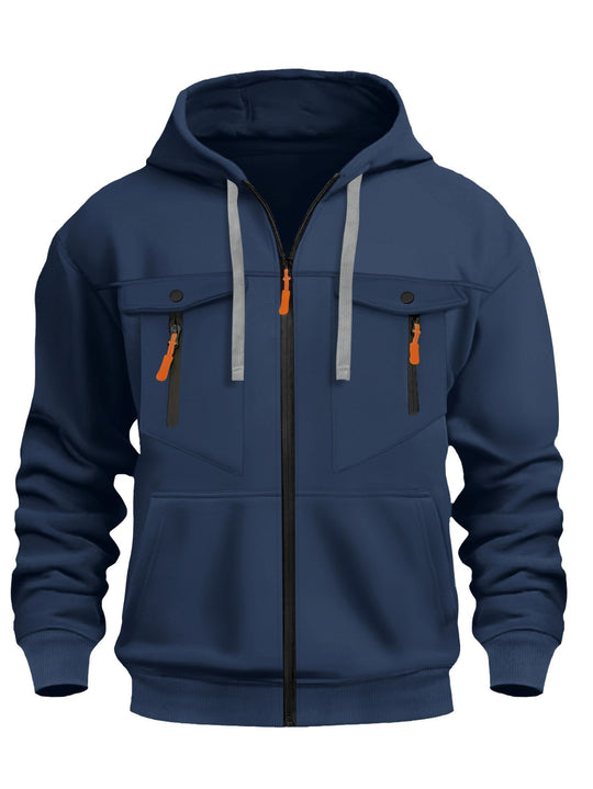 Herren Funktionale Kapuzenjacke mit praktischen Reißverschlusstaschen Heidi-Mode