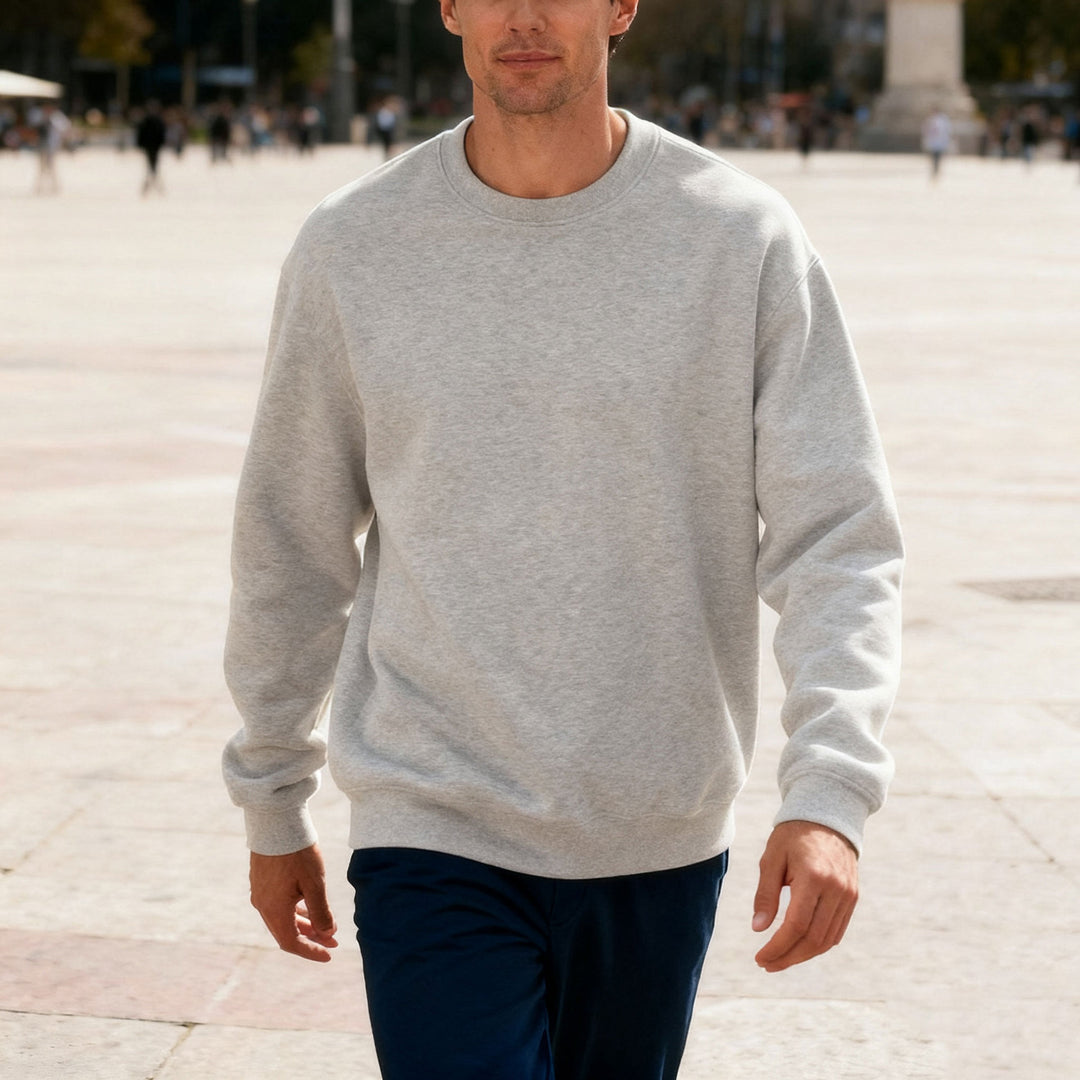 Herren bequemer Sweatshirt mit relaxed-fit Schnitt und elastischen Bündchen Heidi-Mode