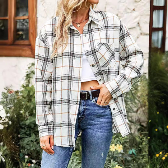 Damen Karierte Freizeitbluse Heidi-Mode