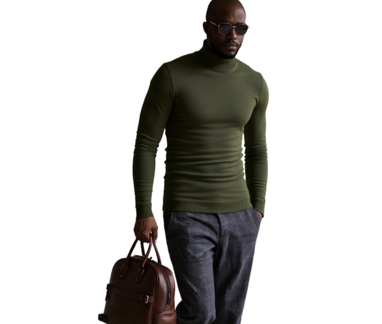 Herren rollkragen pullover mit feiner Struktur Heidi-Mode