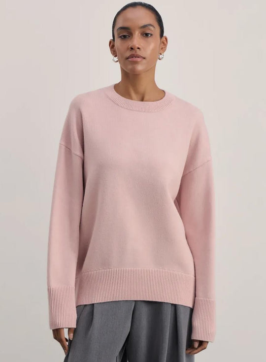 Damen weicher Strickpullover mit lässigem Schnitt und hochgeschlossenem Hals Heidi-Mode