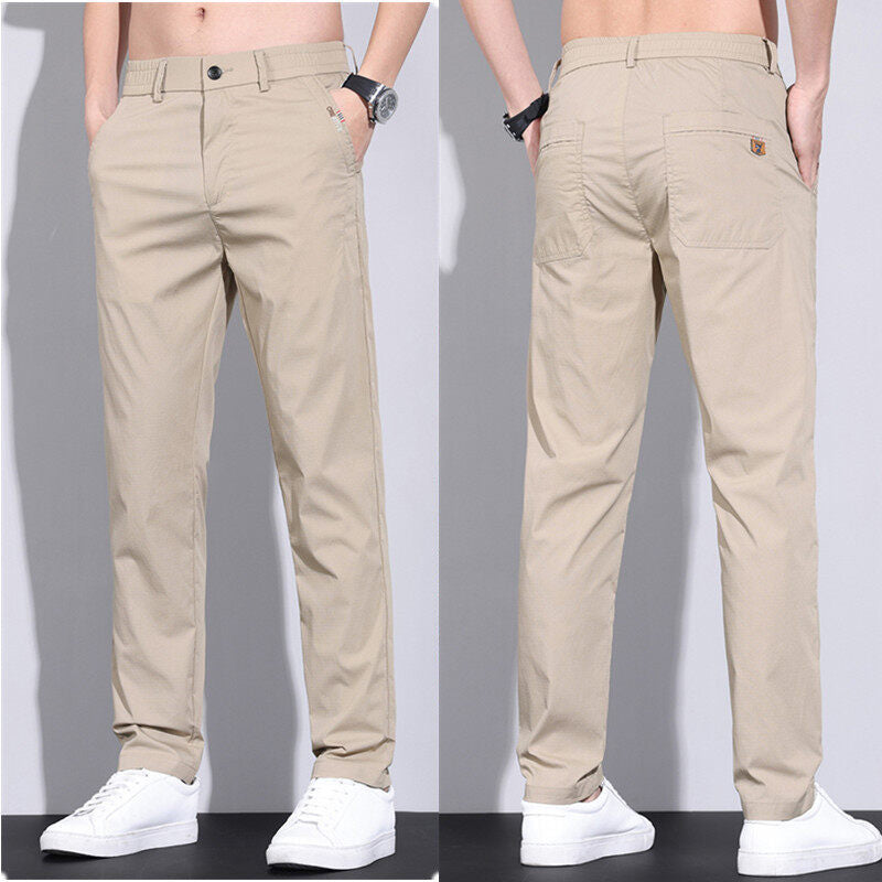 Herren modische Chino-Hose mit elastischem Bund und praktischen Seitentaschen Heidi-Mode