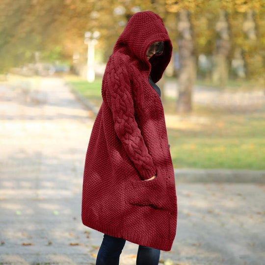 Heidi-Mode | Damen Lange Jacke Mit Kapuze