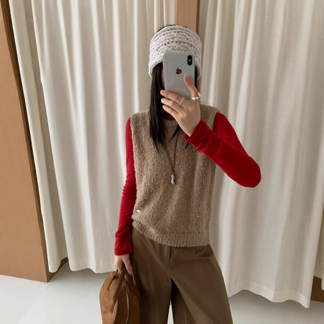 Damen Strickweste mit weichem, flauschigem Material und modernem Schnitt Heidi-Mode