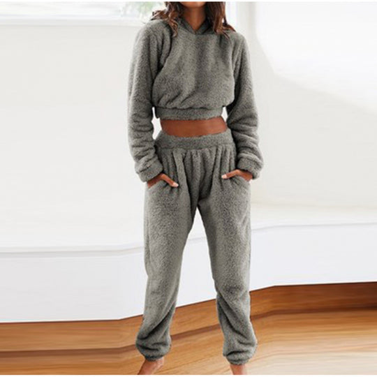 Damen kuscheliges Lounge-Set aus weichem Fleece Heidi-Mode