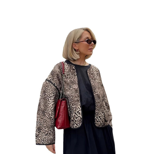 Damen attraktive Jacke im angesagten Leopardenmuster Heidi-Mode