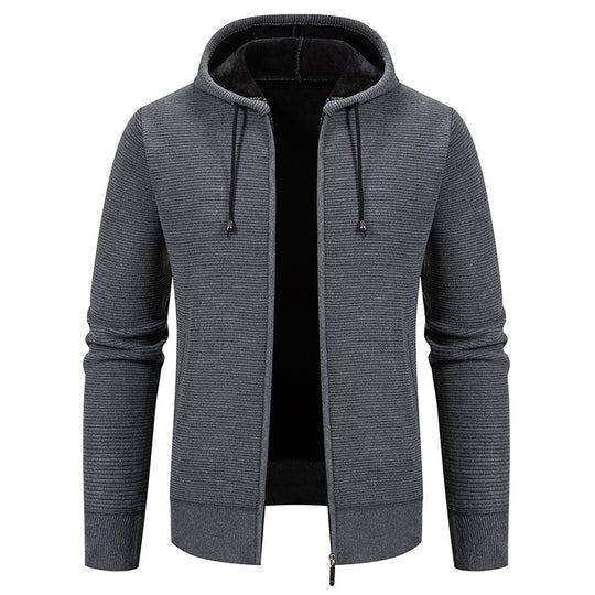 Herren sportliche Fleecejacke mit hohem Kragen und Reißverschluss Heidi-Mode