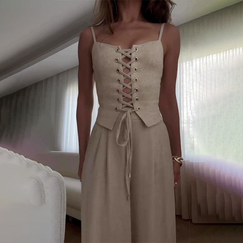 Damen Korsettbluse mit Schnüroptik Heidi-Mode