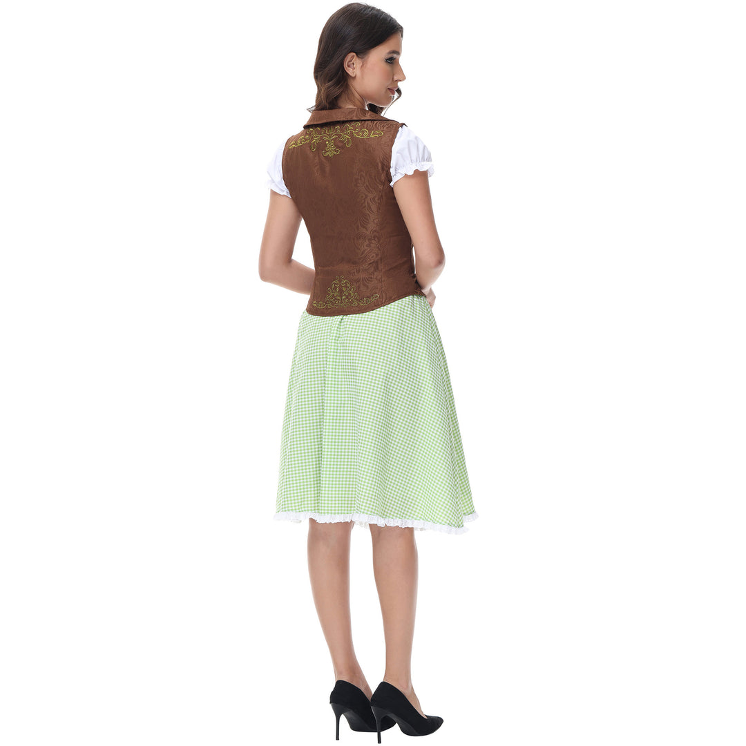 Damen Trachtenkleid mit detailverliebtem Oberteil und romantischen Rüschen Heidi