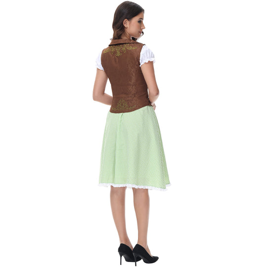 Damen Trachtenkleid mit detailverliebtem Oberteil und romantischen Rüschen Heidi